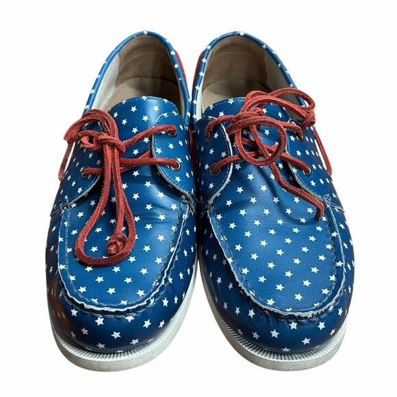 Froats Star Spangleds Boat Shoes 10.5 Americana Preppy - Picture 3 of 7